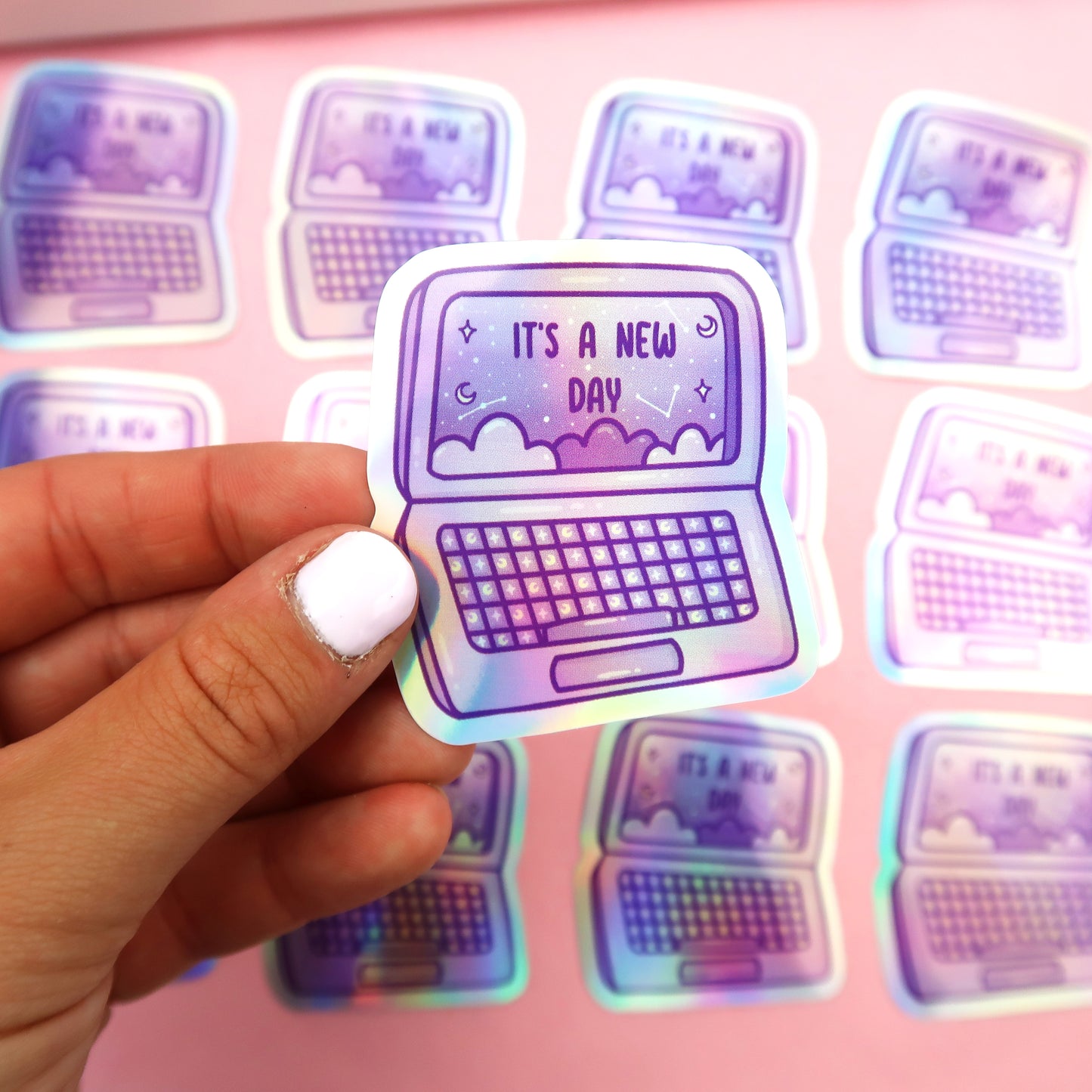 It's a New Day, Holographic Laptop Sticker