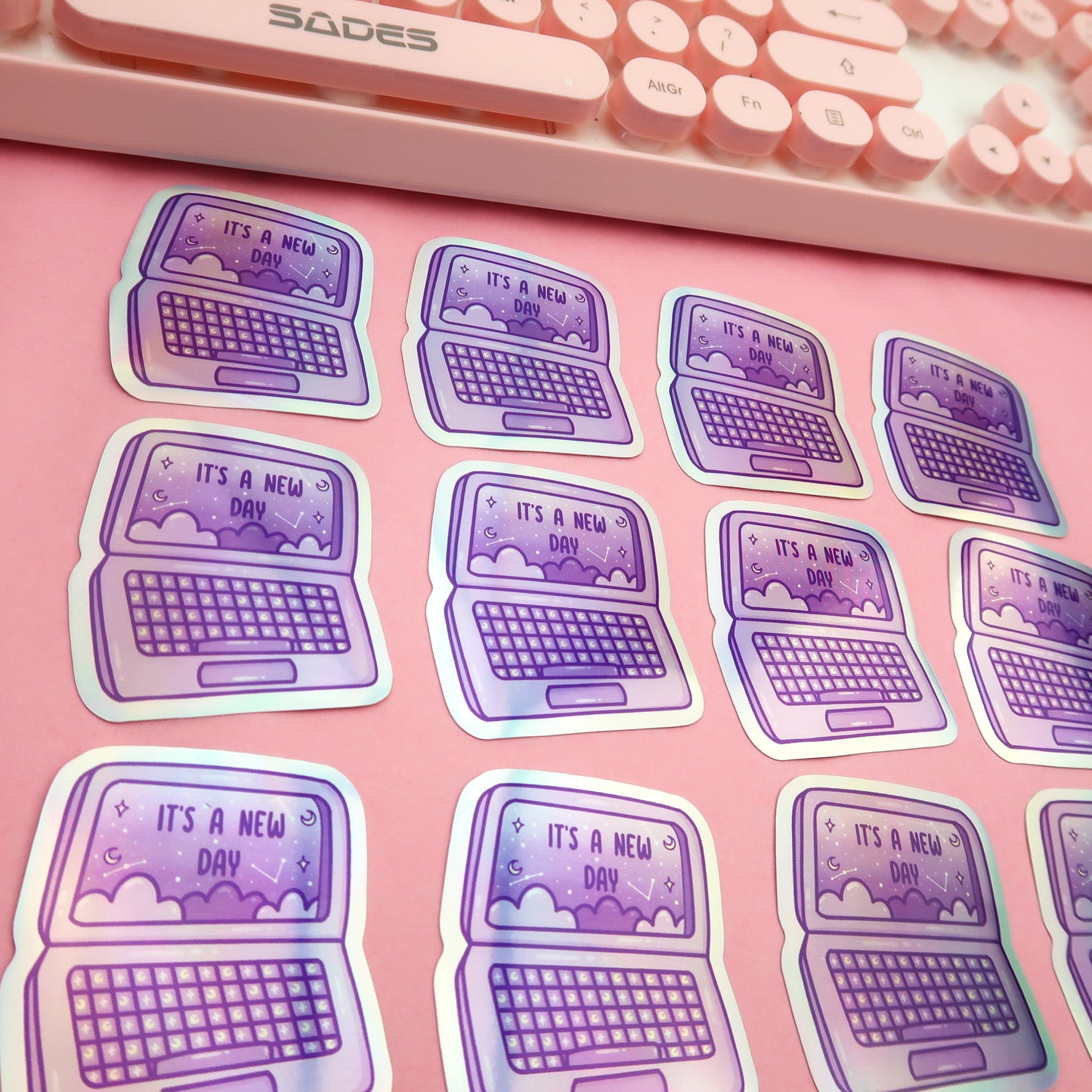 It's a New Day, Holographic Laptop Sticker