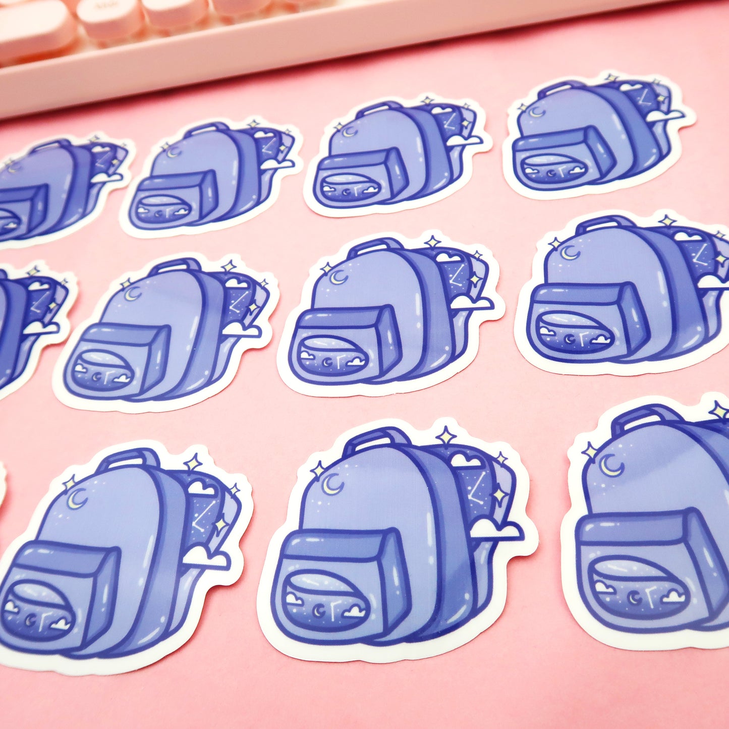 Space Backpack, Clear Sticker