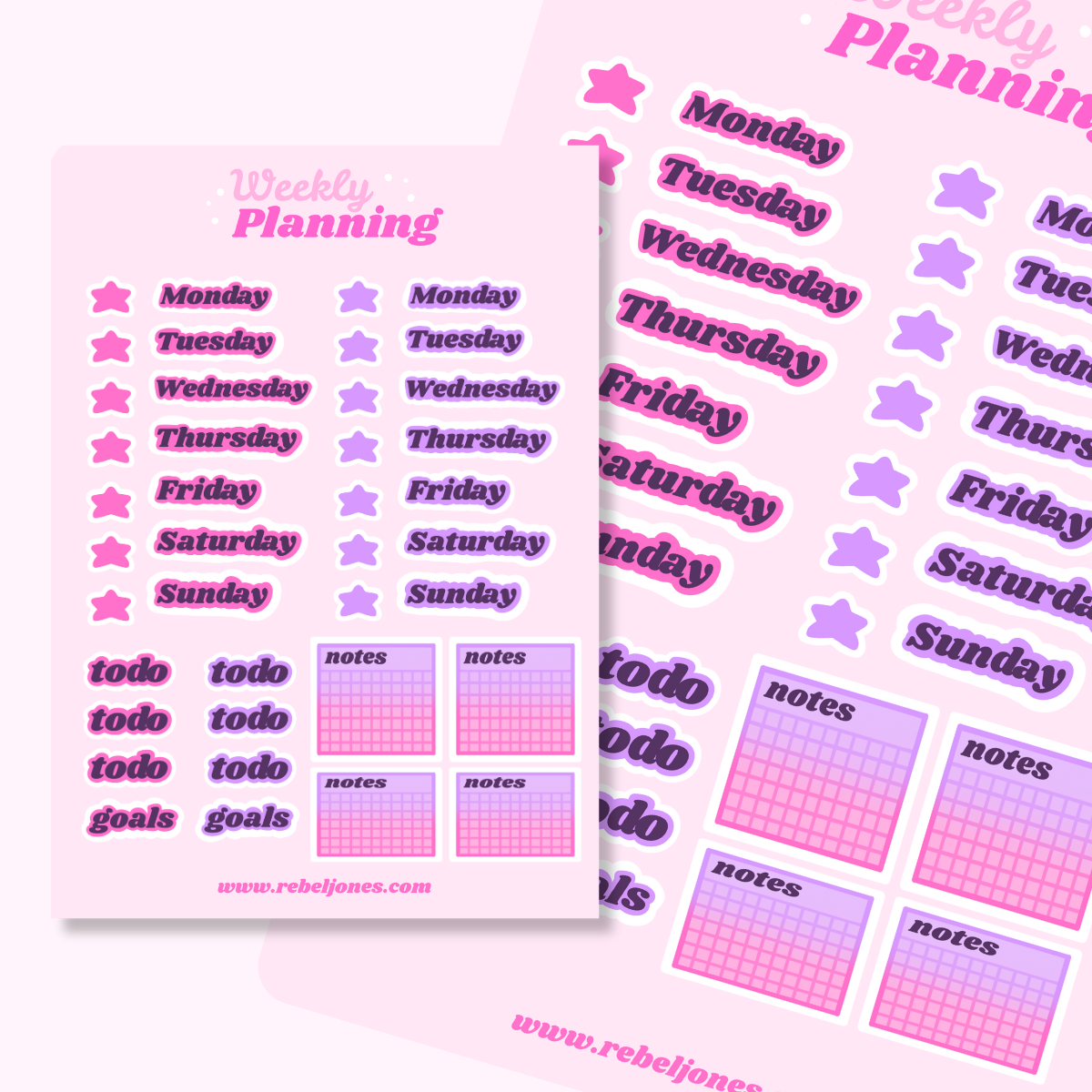 Weekly Planning Sticker Sheet