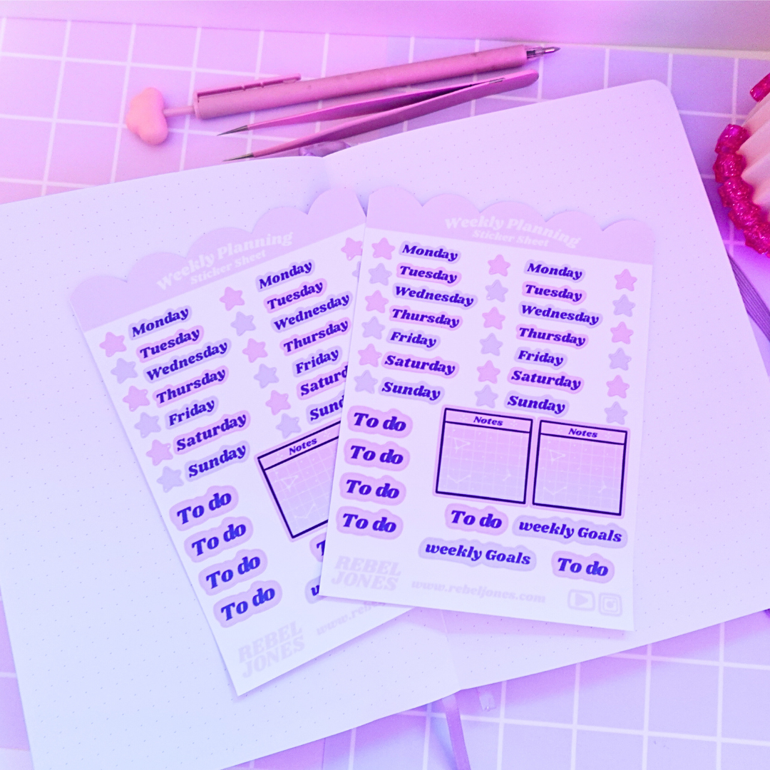 Weekly Planning Sticker Sheet -  NEW DESIGN COMING SOON