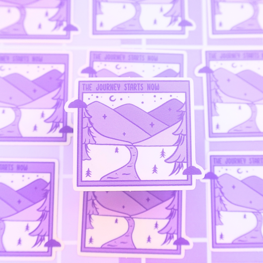 The Journey Starts Now Clear Sticker