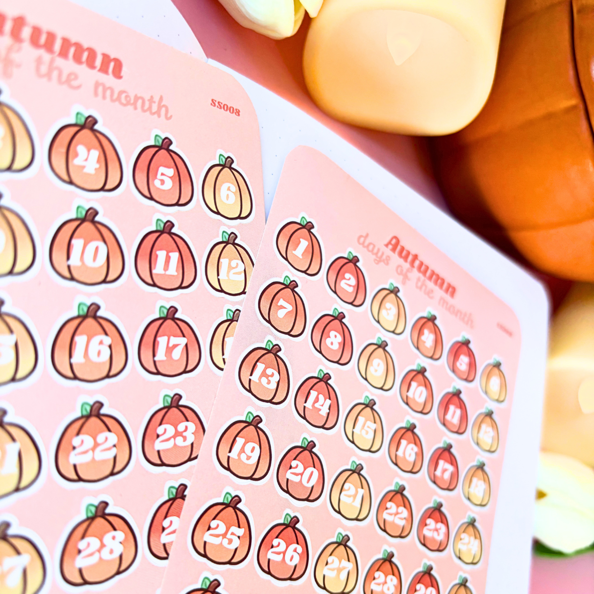 Autumn Days of the Month, Sticker Sheet