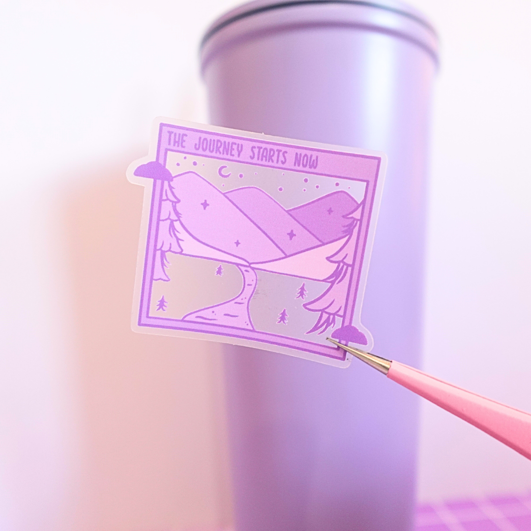 The Journey Starts Now Clear Sticker