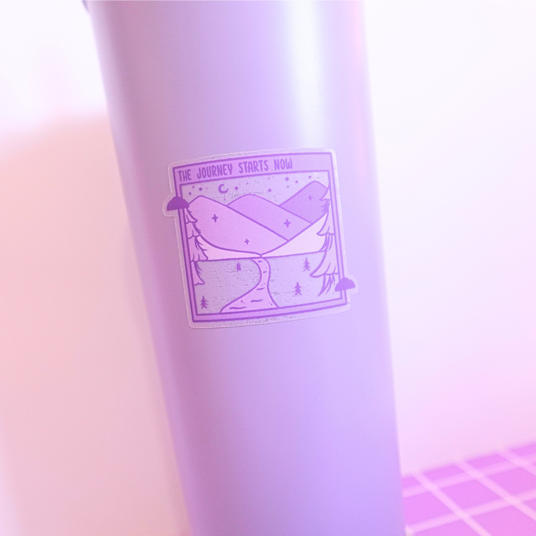 The Journey Starts Now Clear Sticker