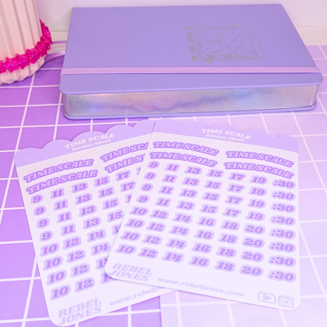 Time Scale Sticker Sheet - Purple  NEW DESIGN COMING SOON