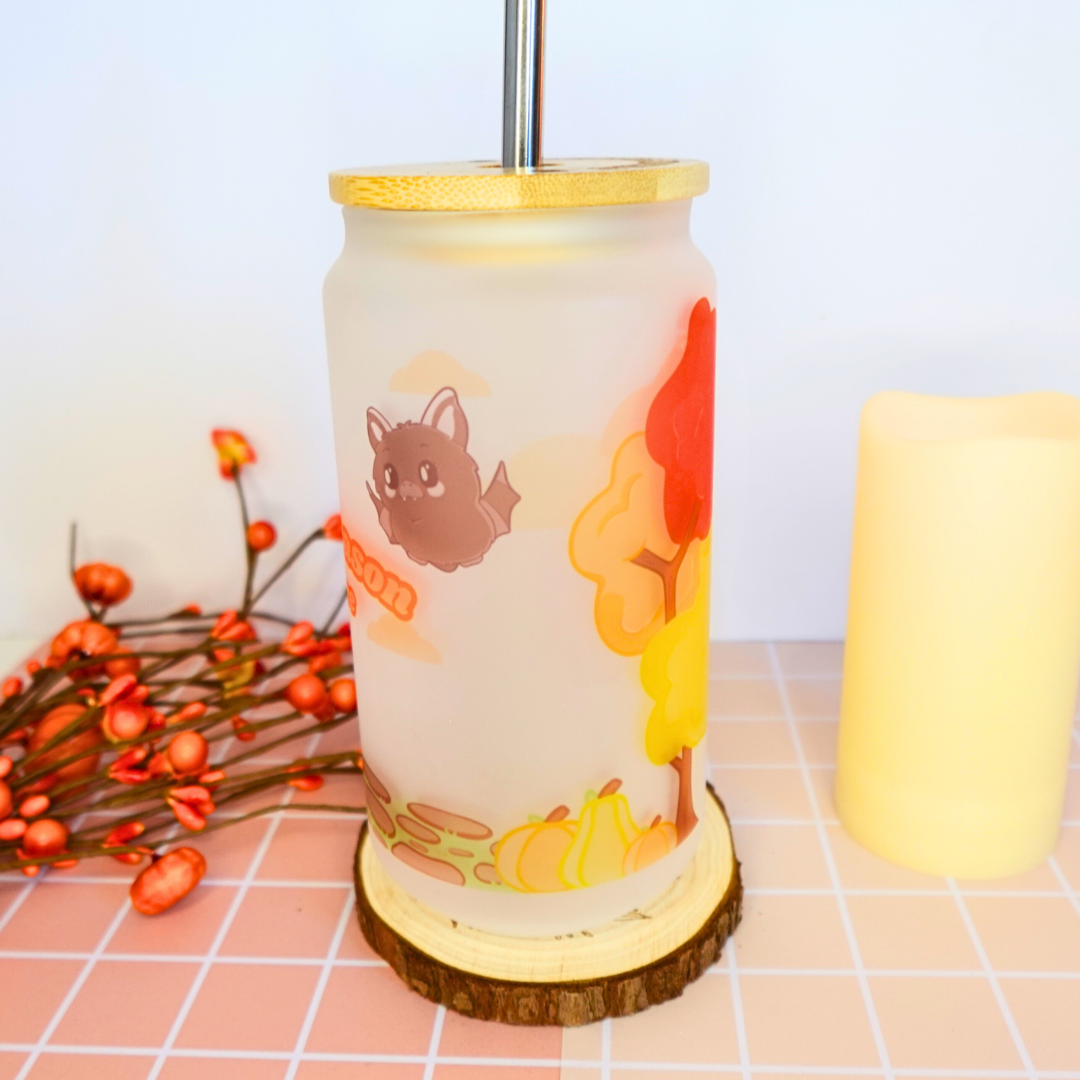 Cosy season is here, glass tumbler