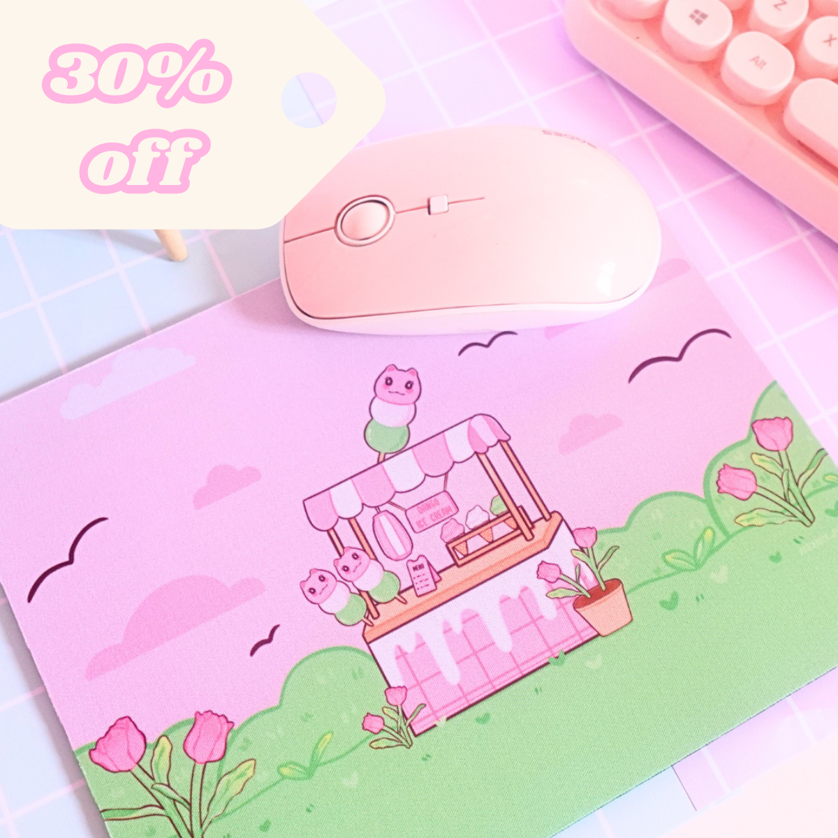 Dango Ice Cream Cart Mousepad - SECONDS