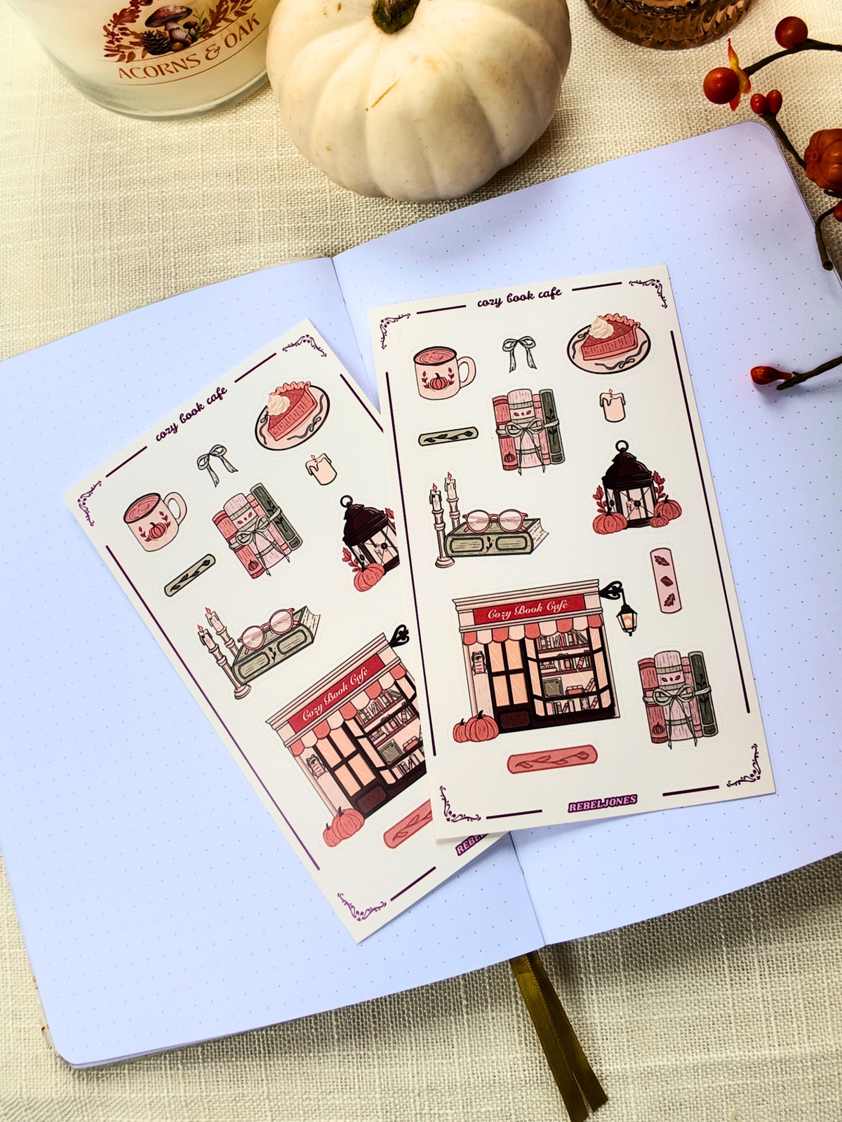 Cozy Book Cafe Sticker Sheet