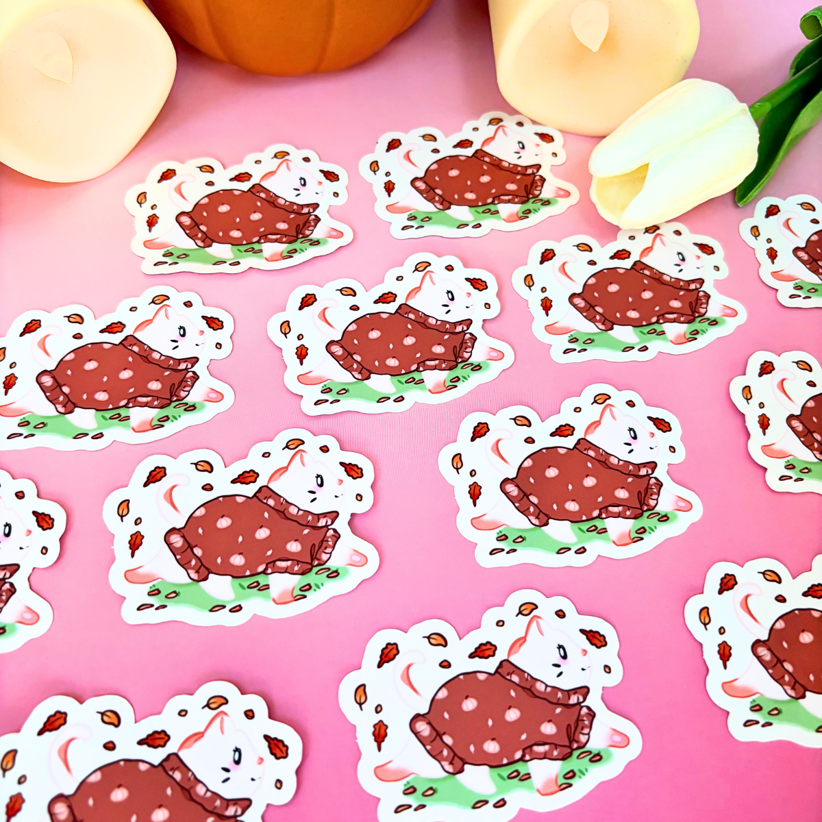 Ginger's Autumn Walk, Sticker
