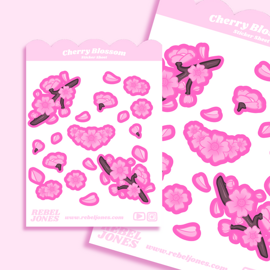 Cherry Blossom Sticker Sheet -  NEW DESIGN COMING SOON