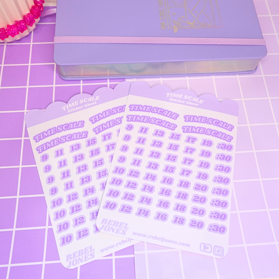 Time Scale Sticker Sheet - Purple  NEW DESIGN COMING SOON