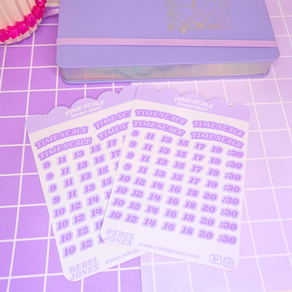Time Scale Sticker Sheet - Purple  NEW DESIGN COMING SOON