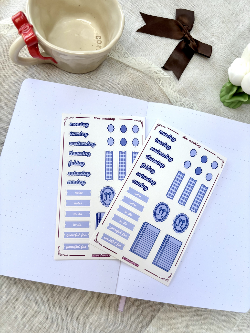 Blue Weekday Sticker Sheet