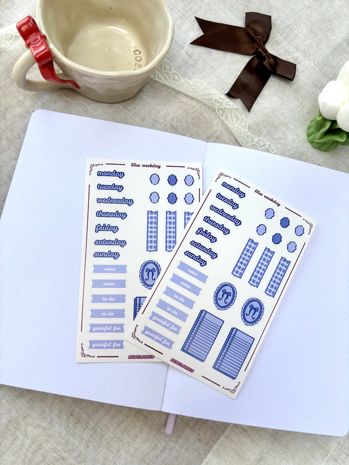 Blue Weekday Sticker Sheet