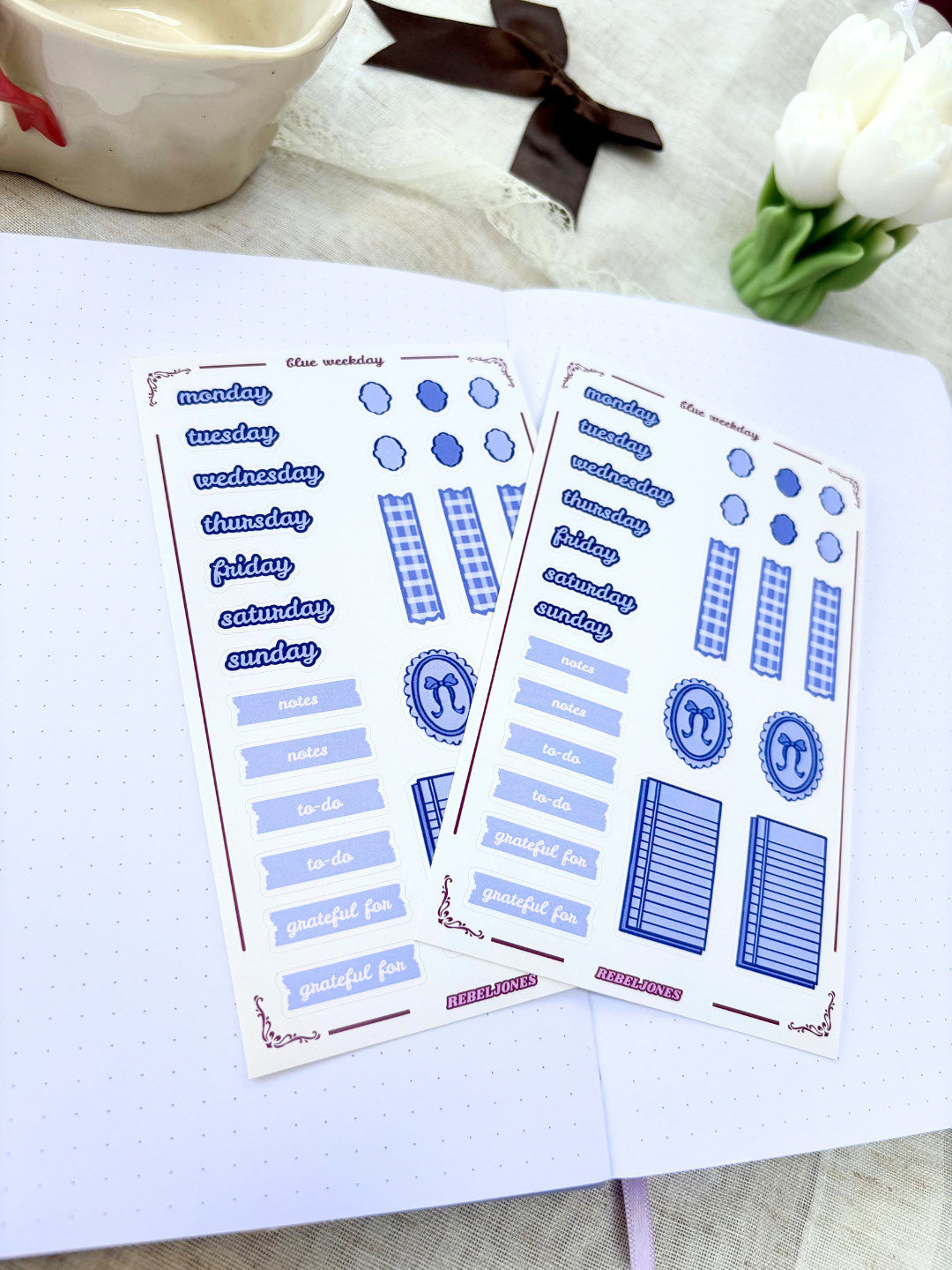 Blue Weekday Sticker Sheet