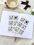 Floral Stamps Sticker Sheet