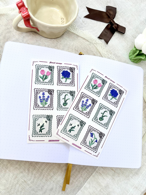 Floral Stamps Sticker Sheet