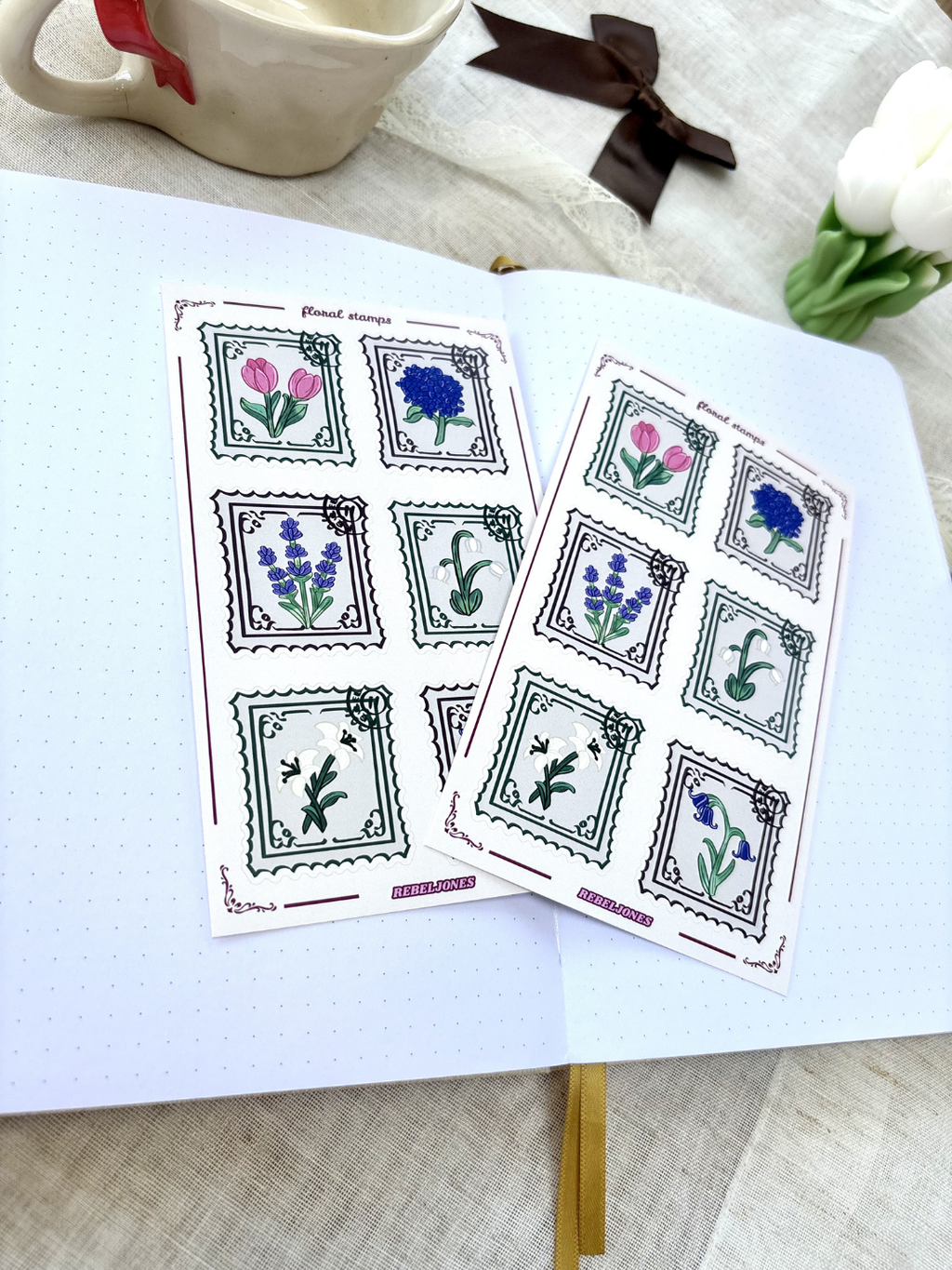 Floral Stamps Sticker Sheet