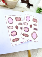 Pink Vintage Frames Sticker Sheet