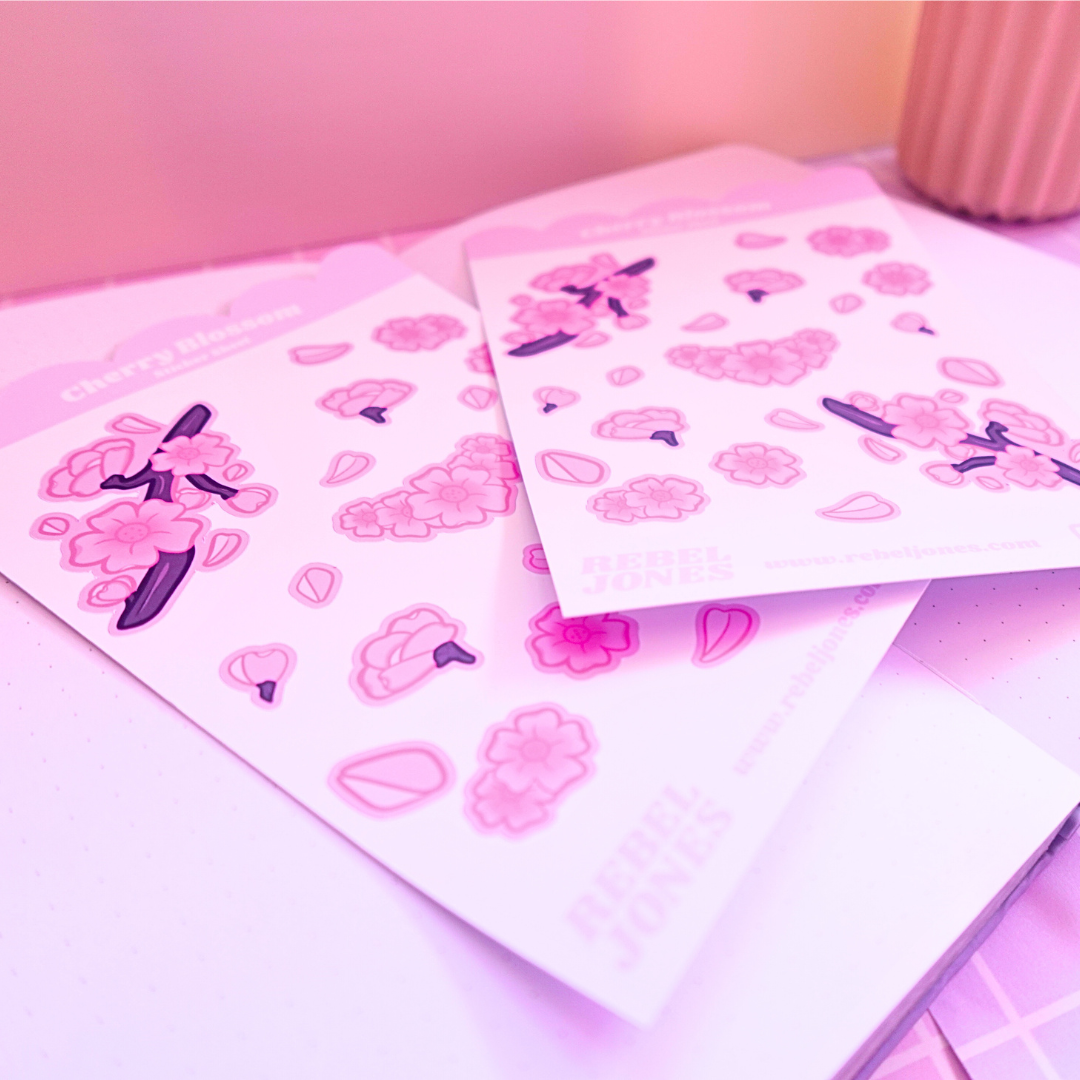 Cherry Blossom Sticker Sheet -  NEW DESIGN COMING SOON