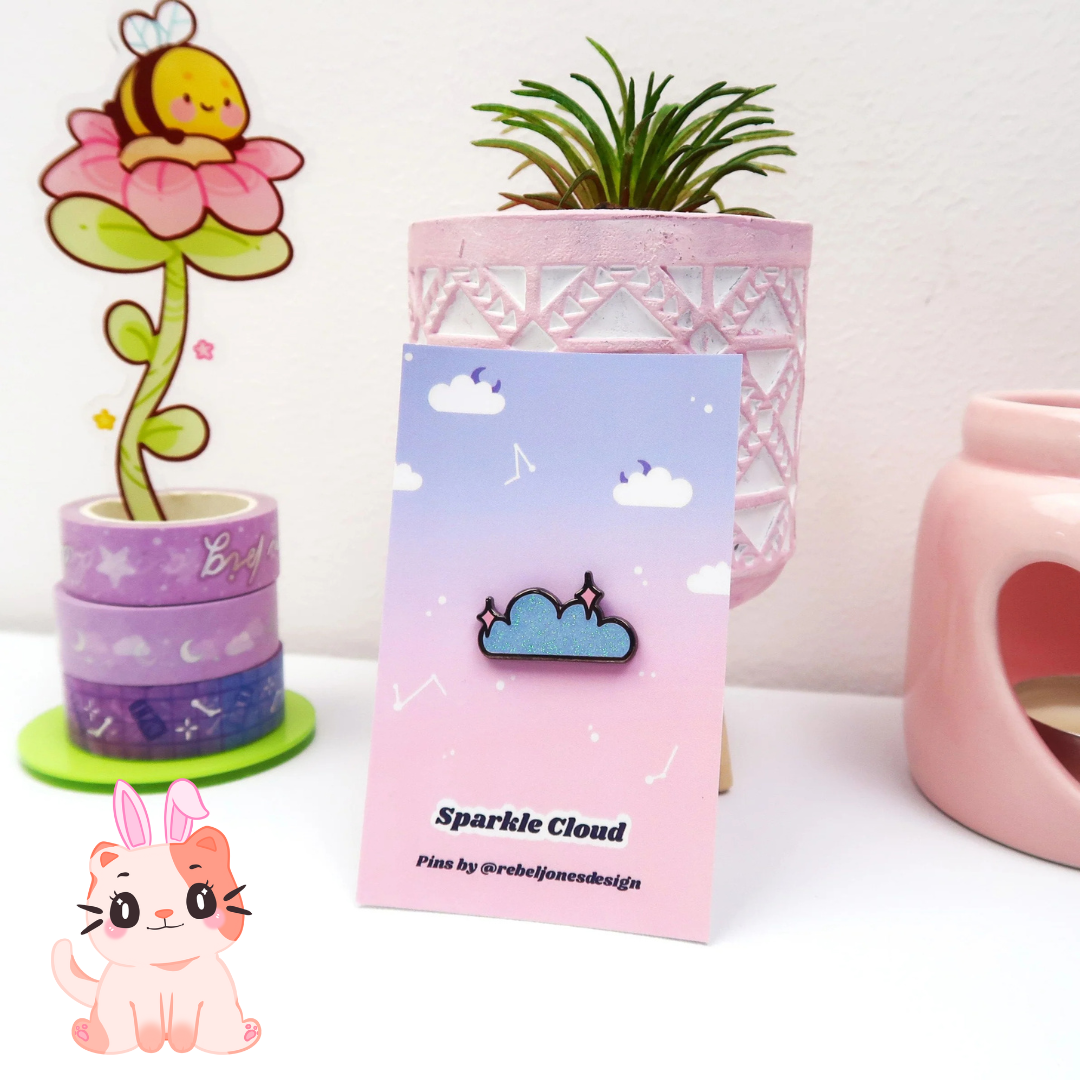 Sparkle cloud mini pin