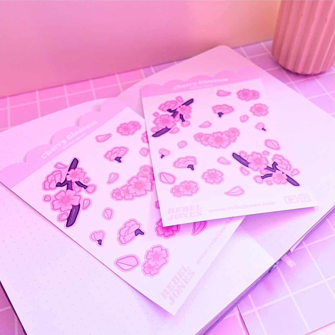 Cherry Blossom Sticker Sheet -  NEW DESIGN COMING SOON