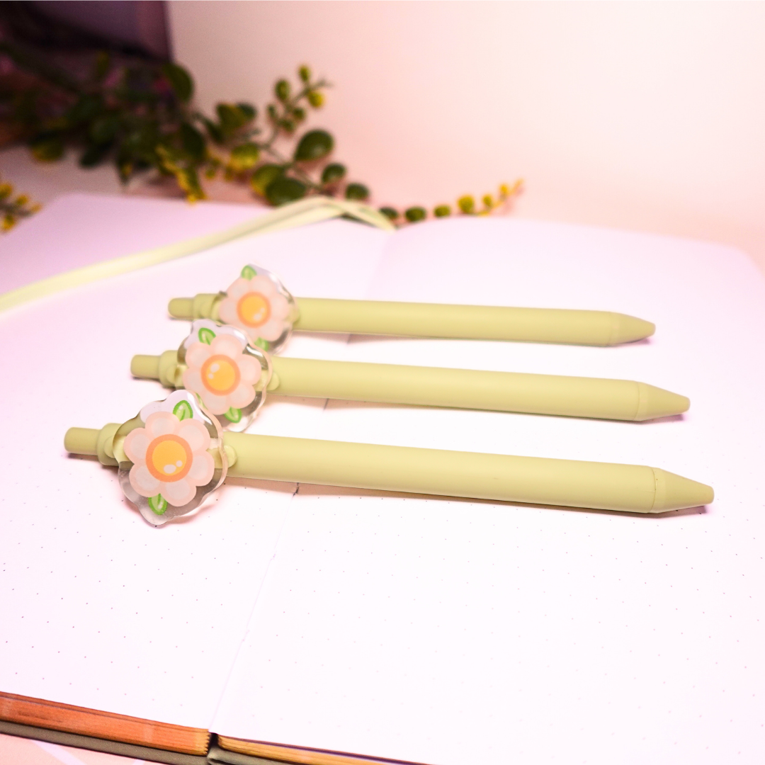 Flower Charm Ball Point Pen