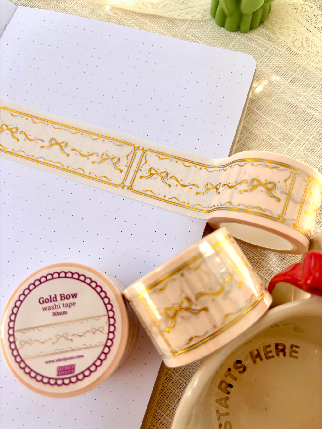 Gold Bow Washi Tape