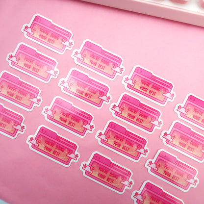 You're Doing Your Best, Clear Sticker