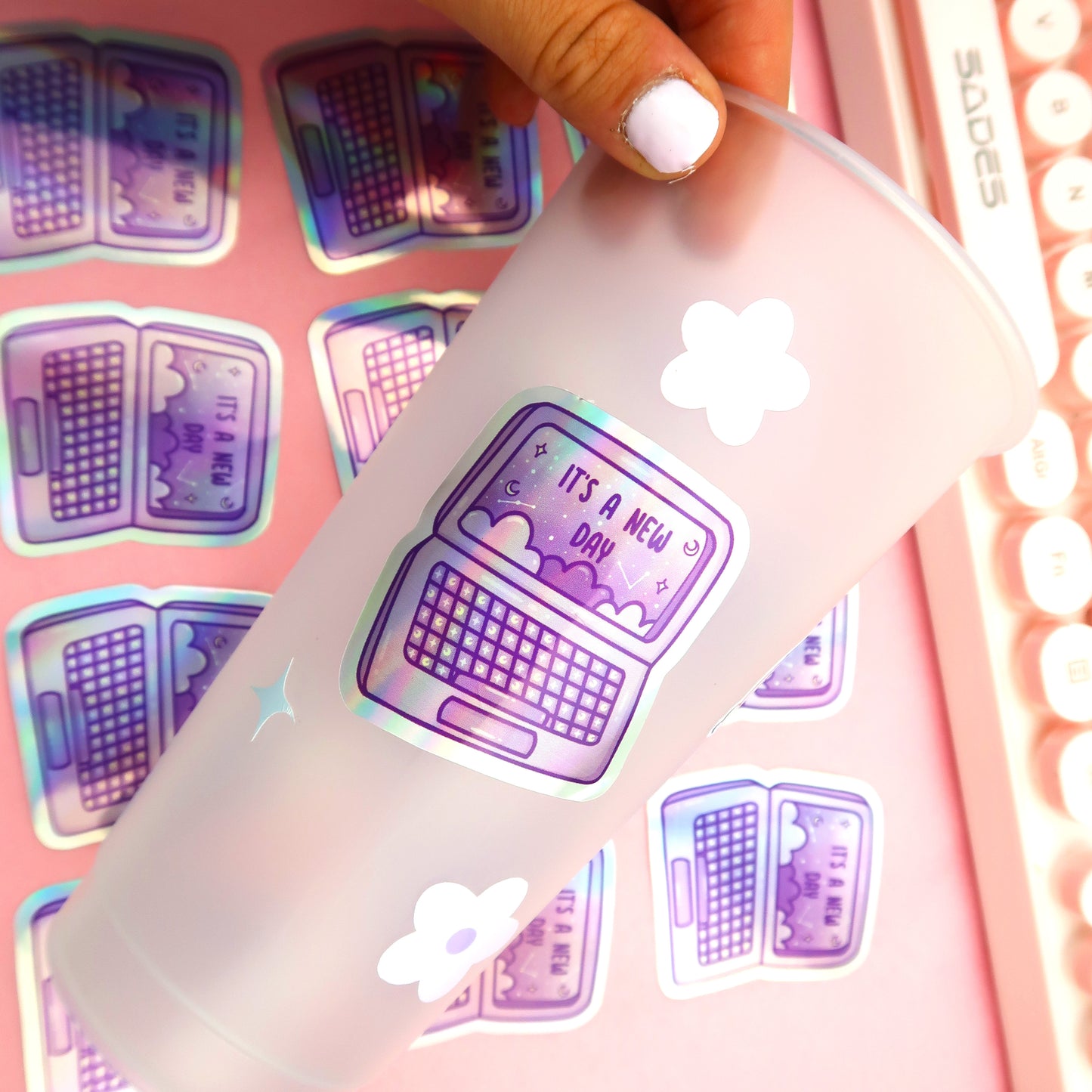 It's a New Day, Holographic Laptop Sticker