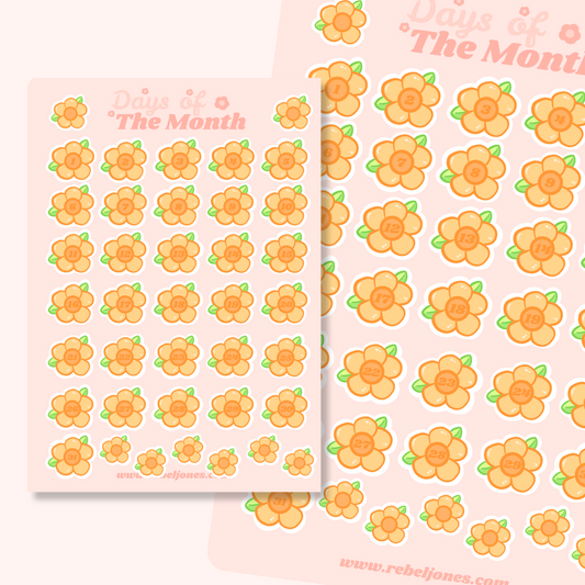 Days of the Month Sticker Sheet