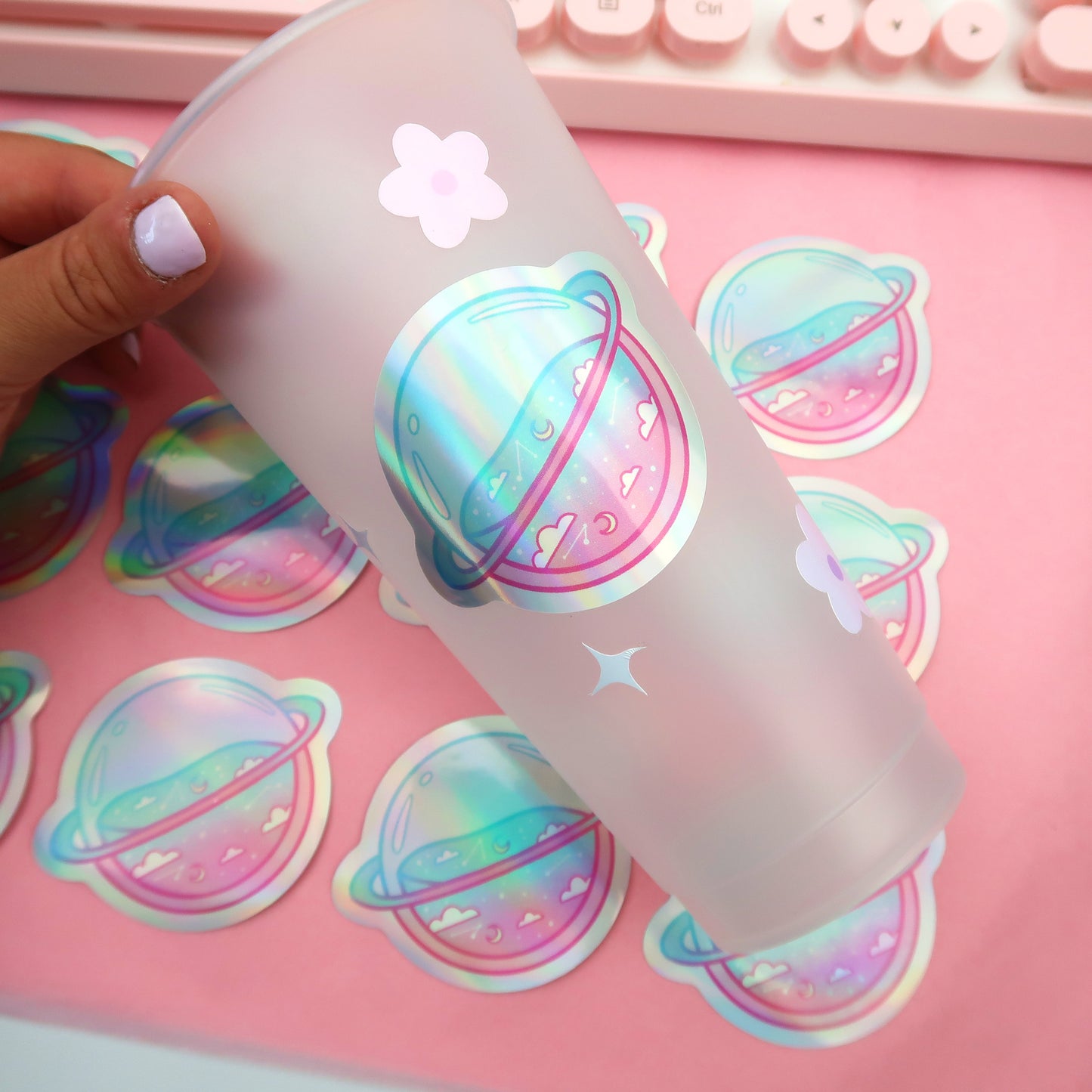 Kawaii Planet, Holographic Sticker