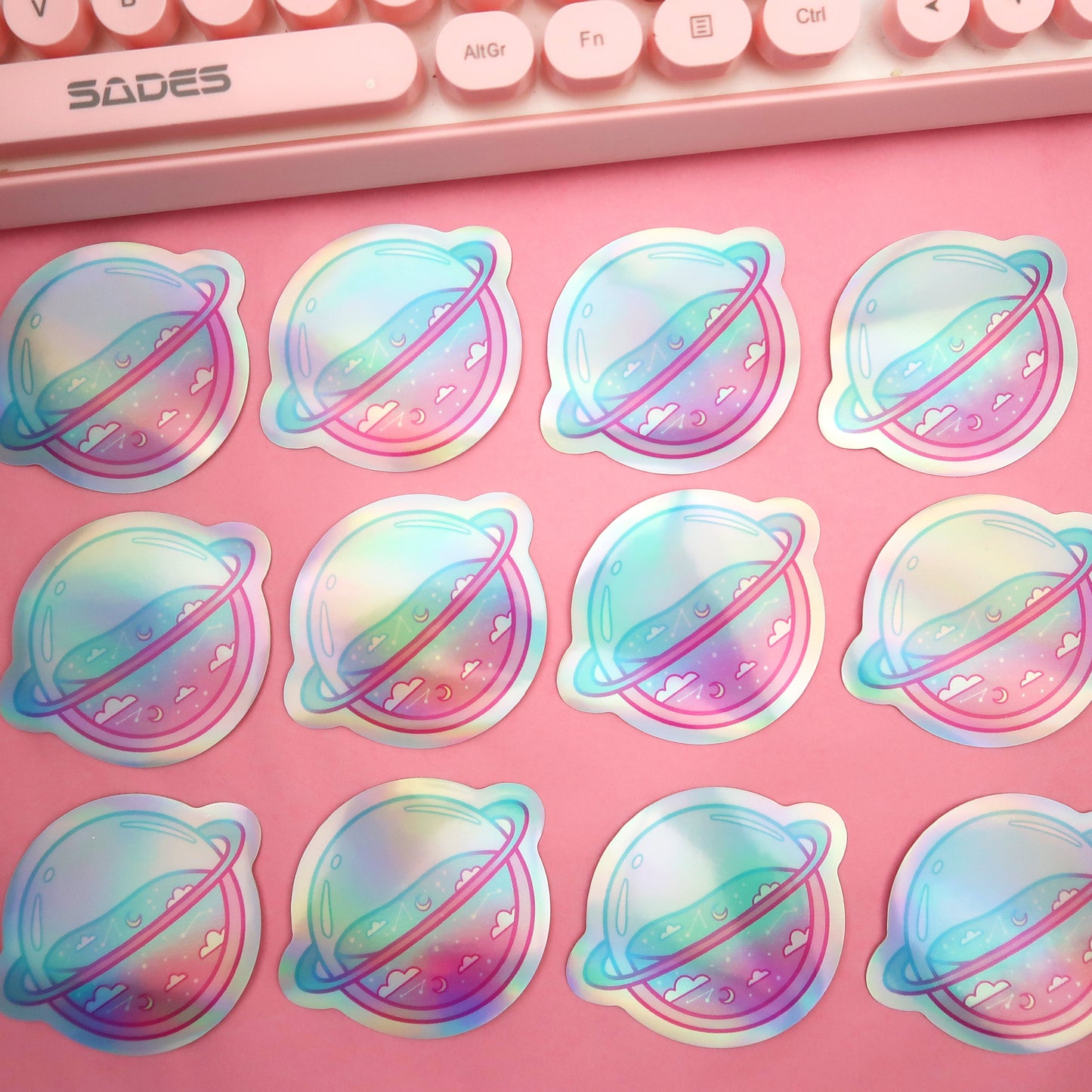 Kawaii Planet, Holographic Sticker