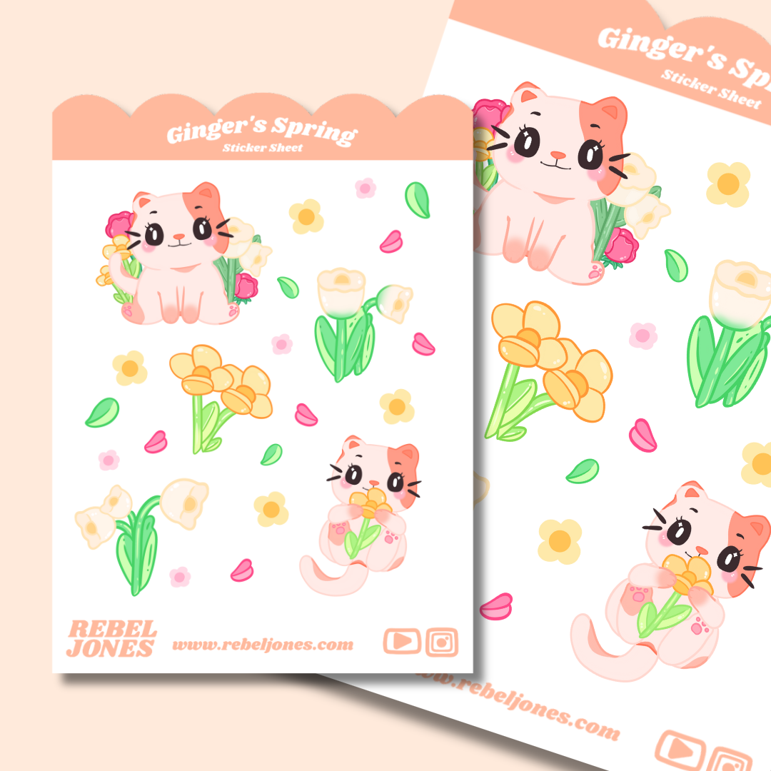 Ginger's Spring, Sticker Sheet -  NEW DESIGN COMING SOON