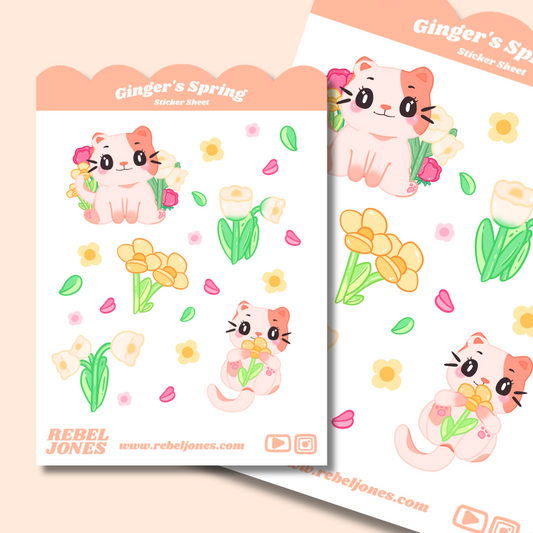 Ginger's Spring, Sticker Sheet -  NEW DESIGN COMING SOON