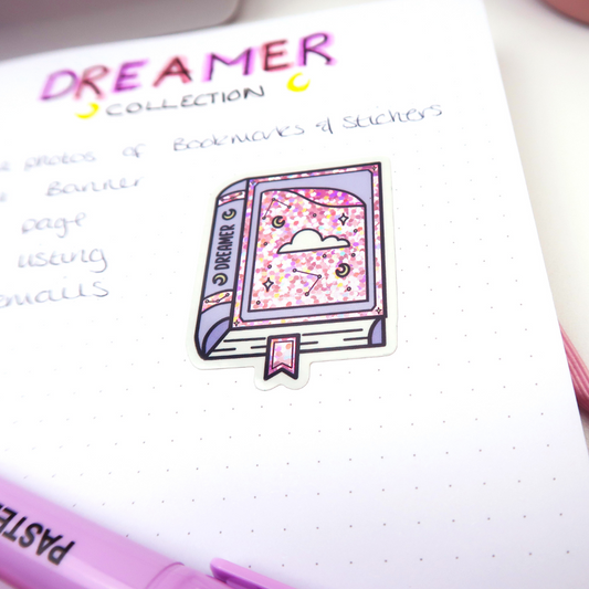 Dreamer Book Glitter Sticker