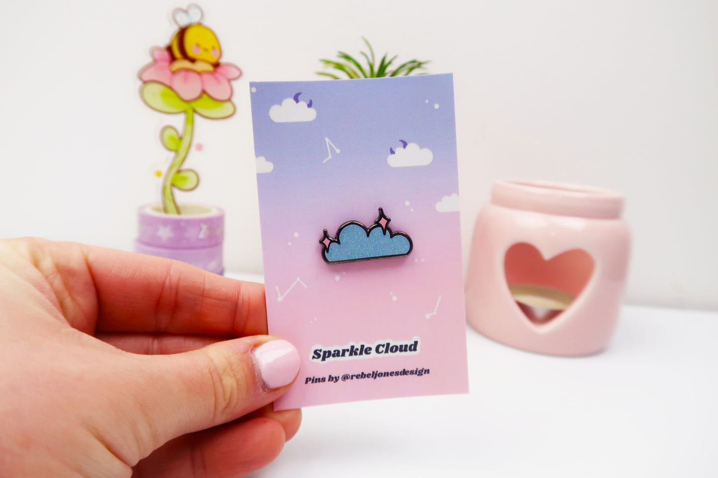 Sparkle cloud mini pin