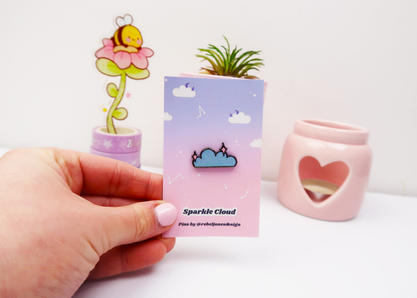 Sparkle cloud mini pin