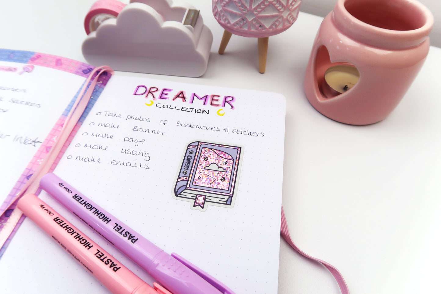 Dreamer Book Glitter Sticker